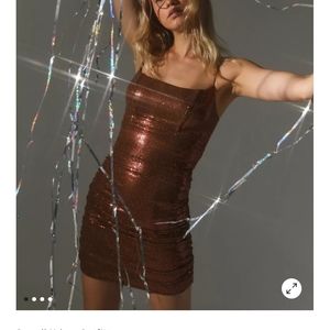 Brown sequin urban outfitters party dress